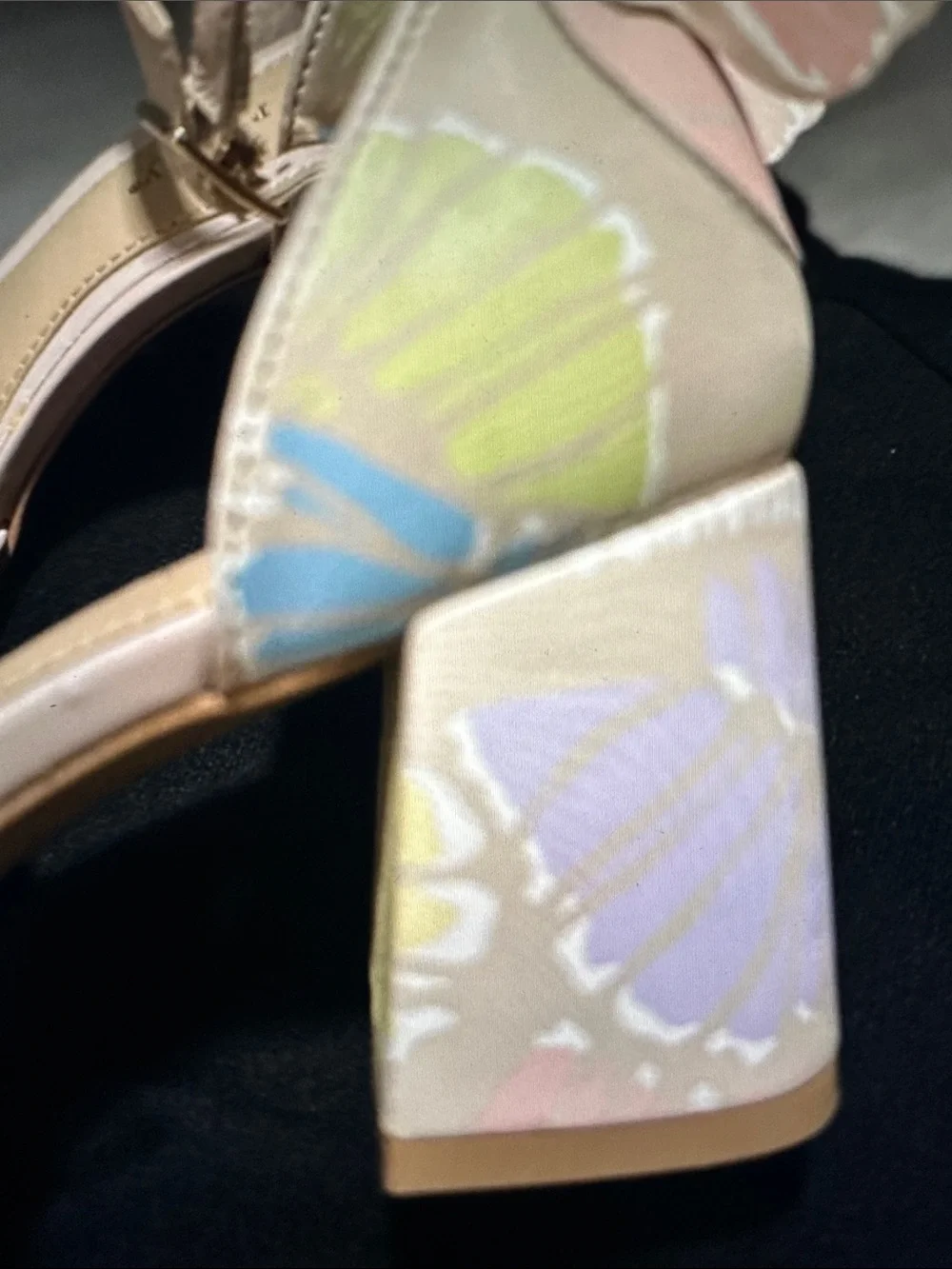 Copper Key Pastel Floral Block Heel Sandals in Pink, Yellow, Lavender
